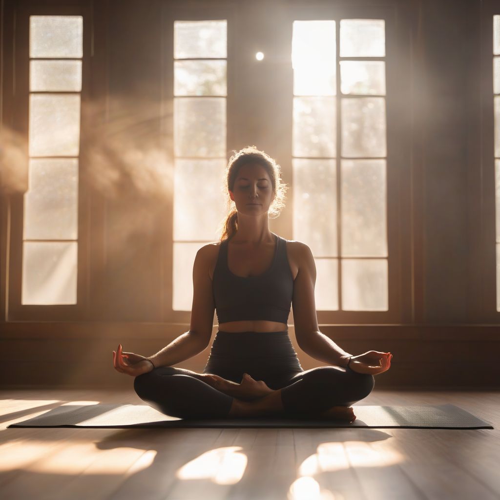 Woman Meditating After Yoga Session