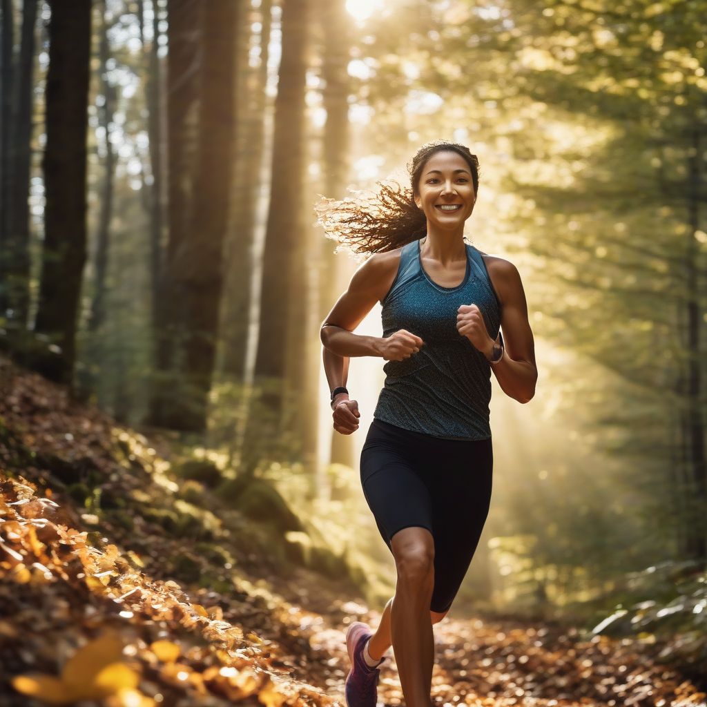 Woman Running on Trail