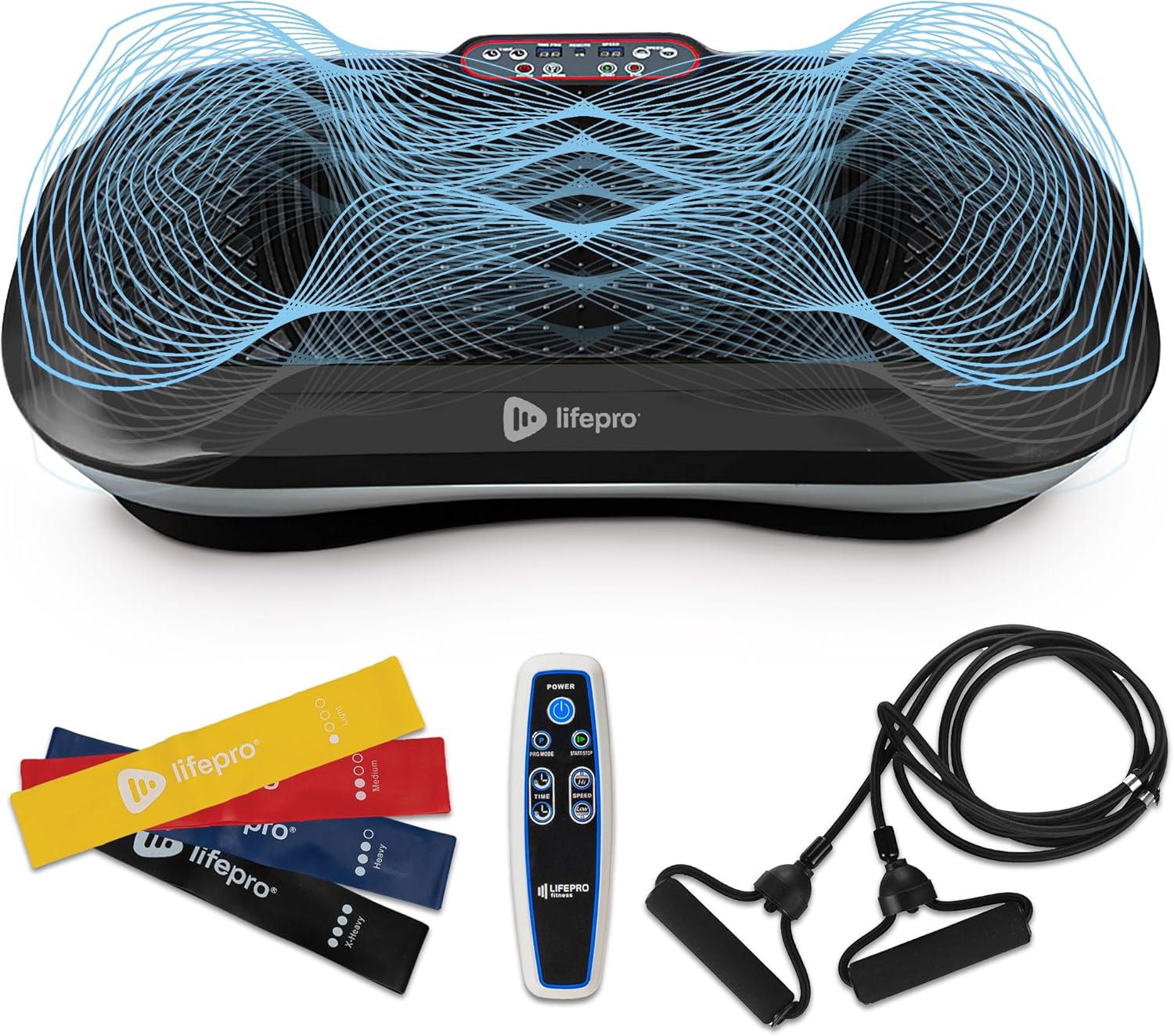 Lifepro Waver Vibration Plate Exercise Machine – High-Intensity Vibration for Muscle Activation, Full-Body Workout Vibrating Platform with Loop Bands, Fitness Equipment for Strength Toning & Fat Loss