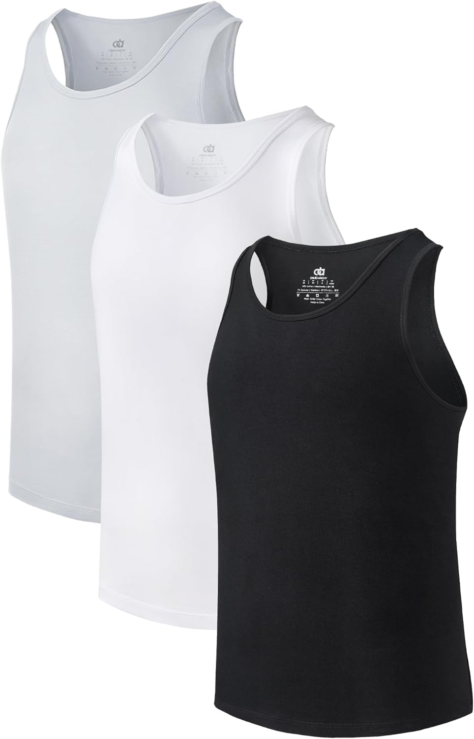 DAVID ARCHY Men\'s Tank Top Bamboo Rayon Undershirts Tank Shirt Moisture-Wicking A-Shirt for Men, 3 or 5 Pack