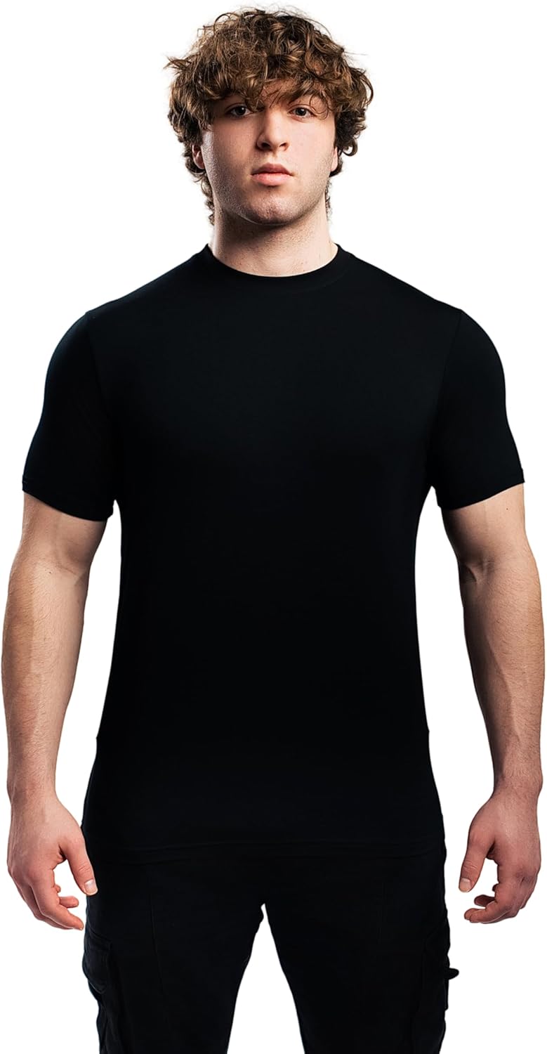 Ekko Men\'s Blank T-Shirts, Fitted, Scoop Neck Basic Shirt, Apparel for Men, Mens Shirts, Lightweight Mens T-Shirts