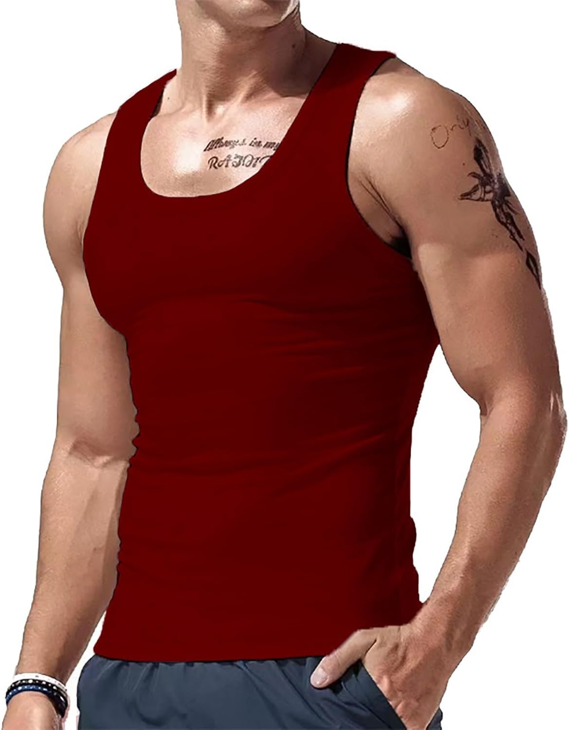 Mens Compression Shirt Undershirt Slimming Tank Top Gym Workout Short-Sleeve T-Shirt Athletic Undershirt for Sport