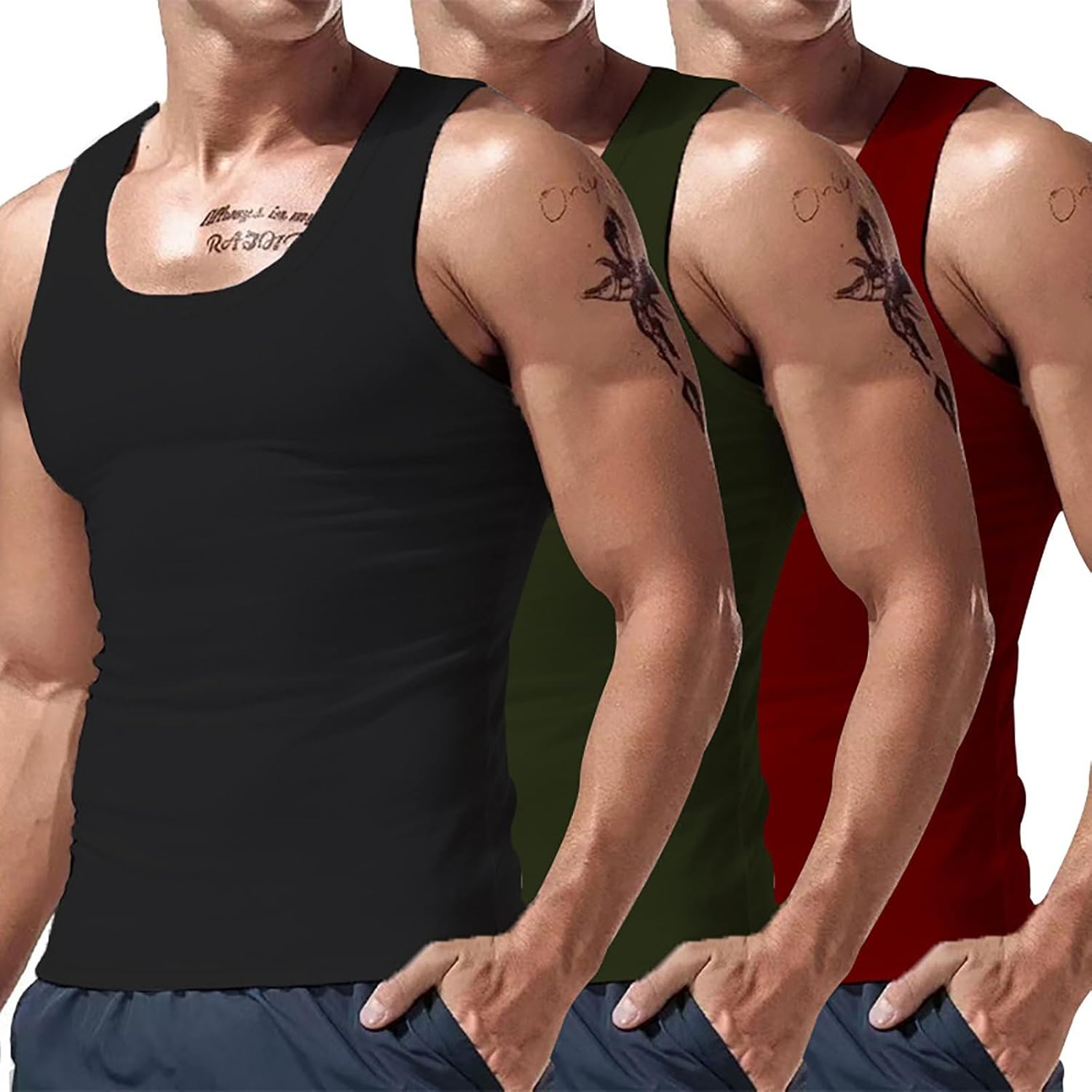 Tank Tops Men 3 Pack Compression Shirts for Men Slimming Body Shaper Vest Tank Tops Undershirt Athletic Tummy Control Shapewear 2025 M