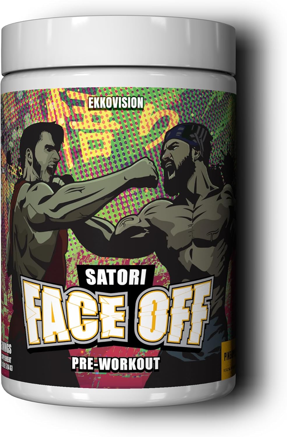 Pre Workout Satori Face Off with Tingle, Pineapple Flavor, Preworkout for Men, Pre Workout Powder, Energy, Focus, Performance Support for Gym, Weightlifting, Running, Training, 40 Servings