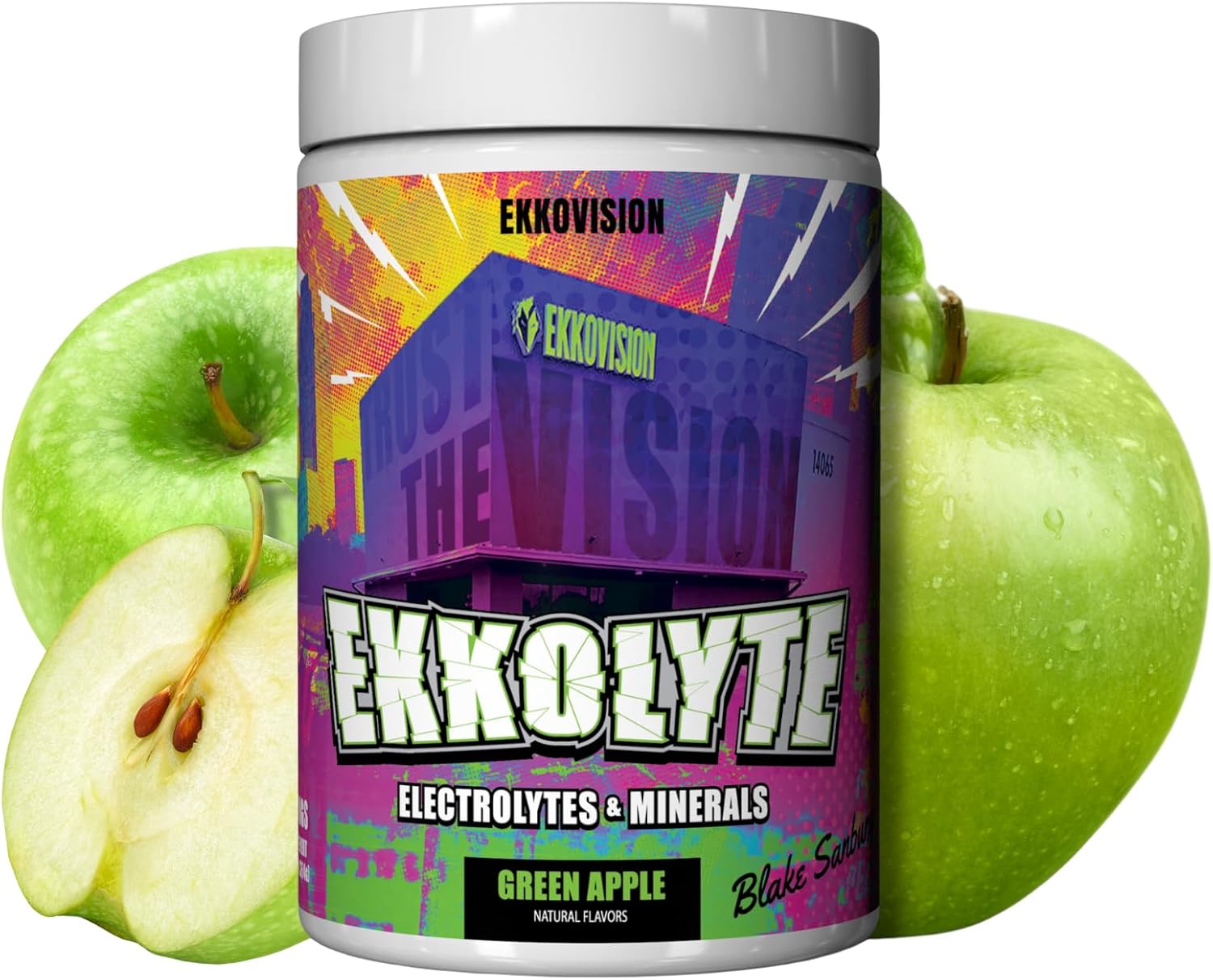 Ekkolyte Electrolytes and Minerals Powder, 50 MG Vitamin C & 155 MG Magnesium for Hydration Support, Essential Electrolytes for Women and Men, Green Apple Flavor, 120 Servings