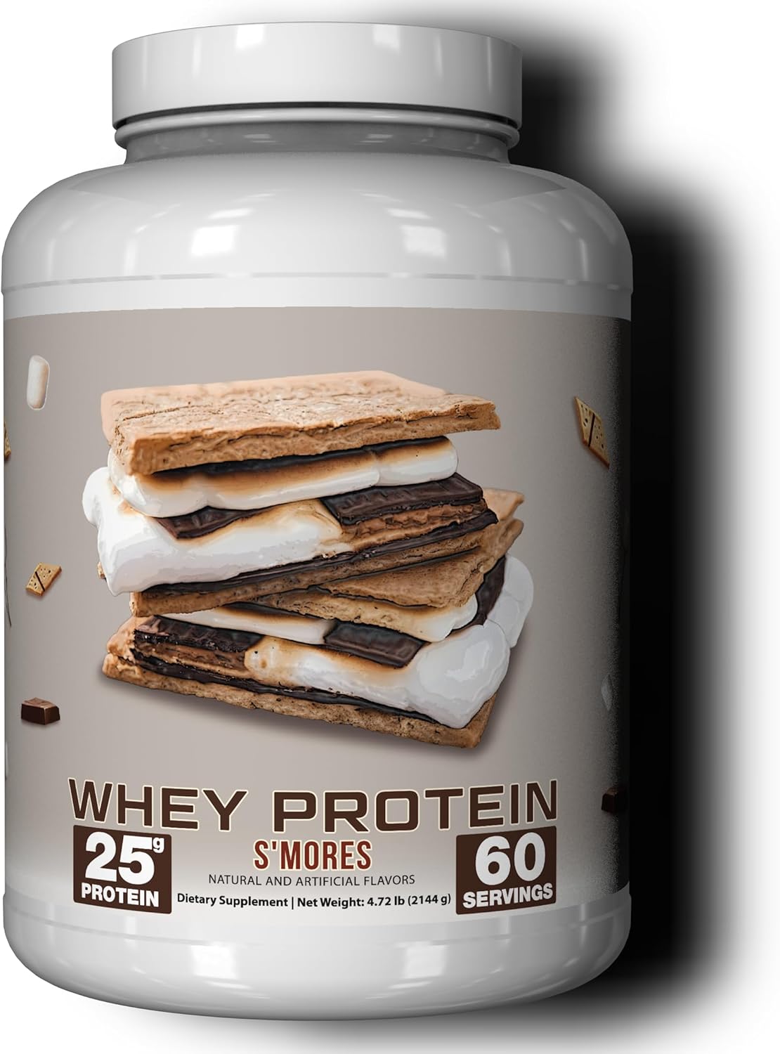 Protein Powder, S\'Mores Flavor, 25 G Whey Protein per Scoop, Low Lactose, High Protein for Men and Women with Active Lifestyles, Perfect for Shakes, Smoothies, and Recipes, 60 Servings