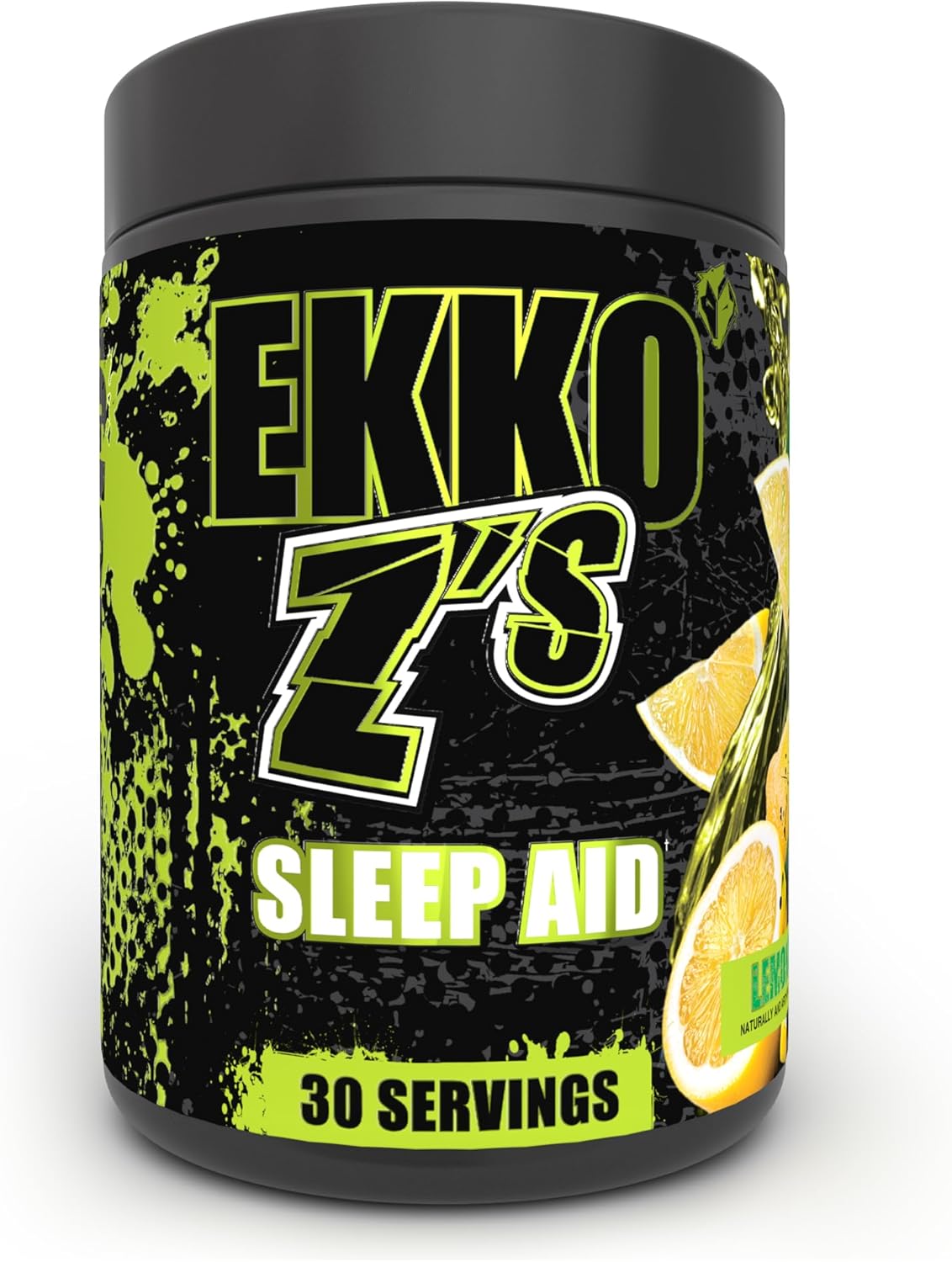 Ekko Z’S Sleep Aid Formula, Lemonade Flavor, Sleep Support Powder with Magnesium Bisglycinate, Zinc, GABA, L Theanine, Adaptogens, Relaxation Support for Men & Women, 30 Servings