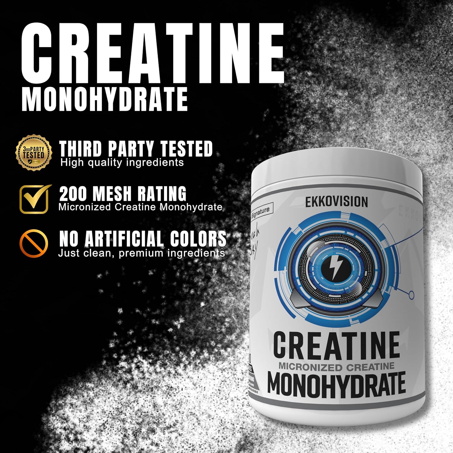 Creatine Monohydrate Powder, Micronized, White Lightning, Pre Workout & Post Workout Supplement for Men and Women, Energy Support, Easy to Mix in Shakes, Smoothies & Beverages, 100 Servings